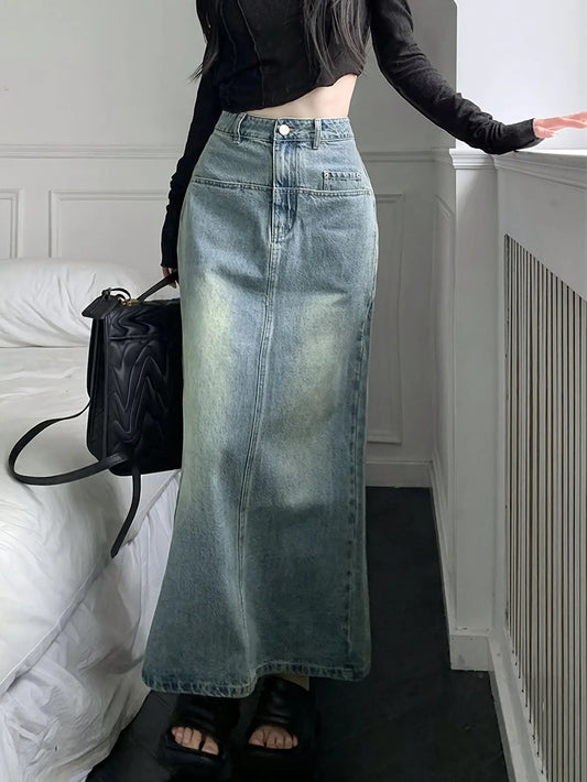 Casual Denim Skirt Y2K Fashion