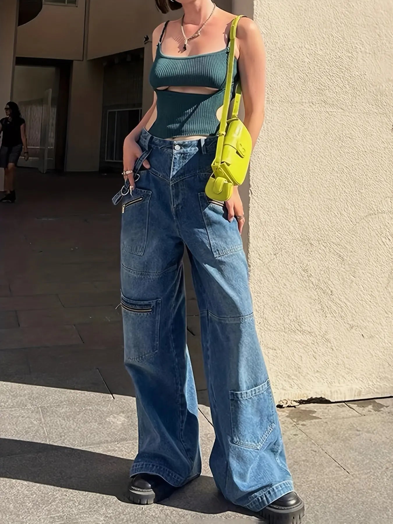 Blue Ring Jeans-Y2k Fashion Baggy Jeans Y2K Fashion