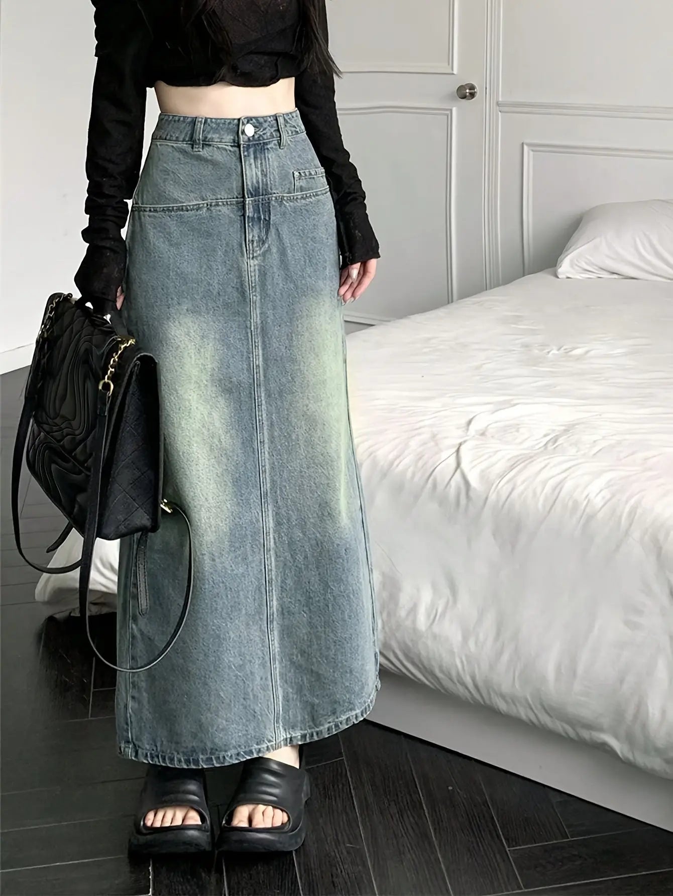 Casual Denim Skirt Y2K Fashion