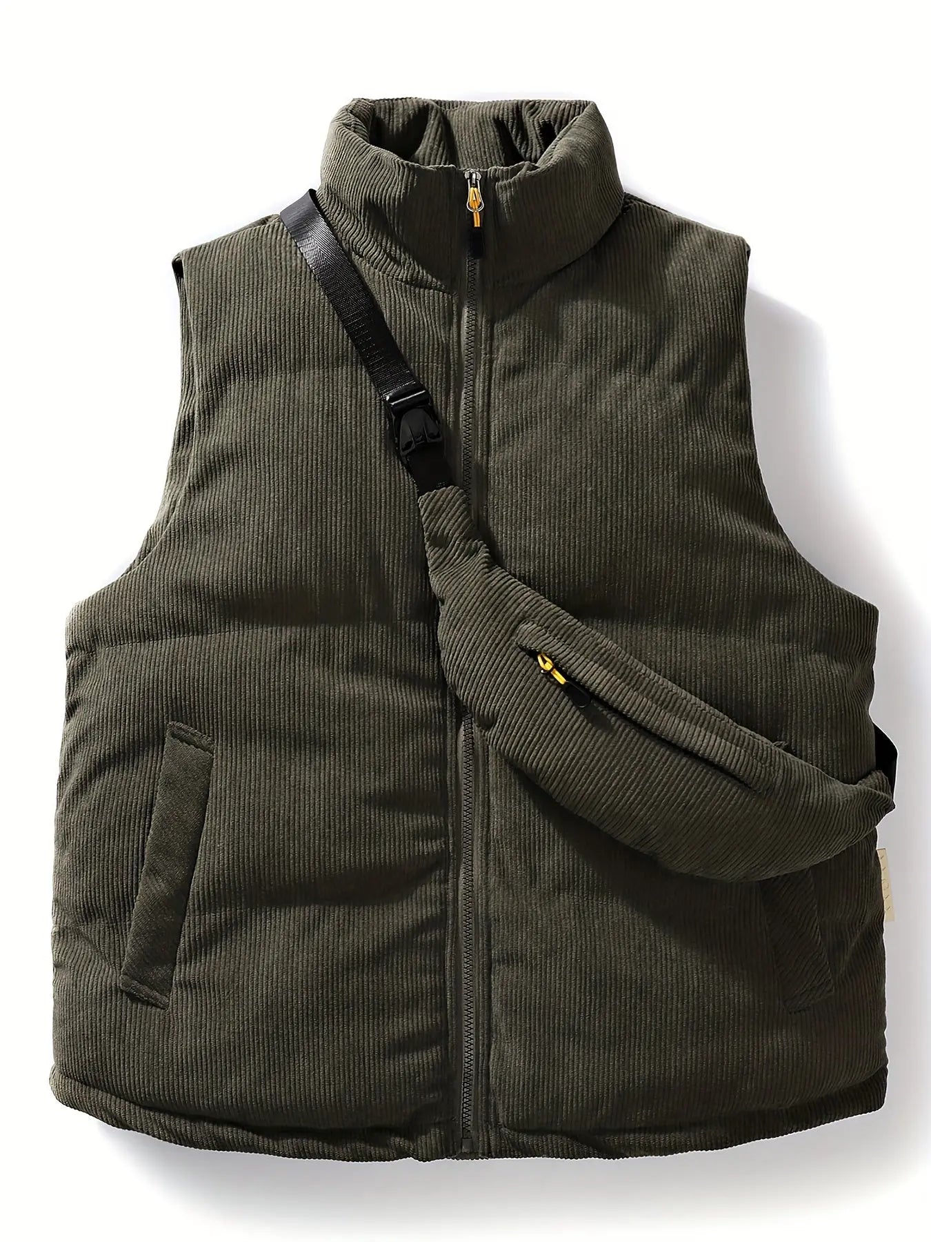 Men's Solid Corduroy Sleeveless Jacket Y2K Fashion