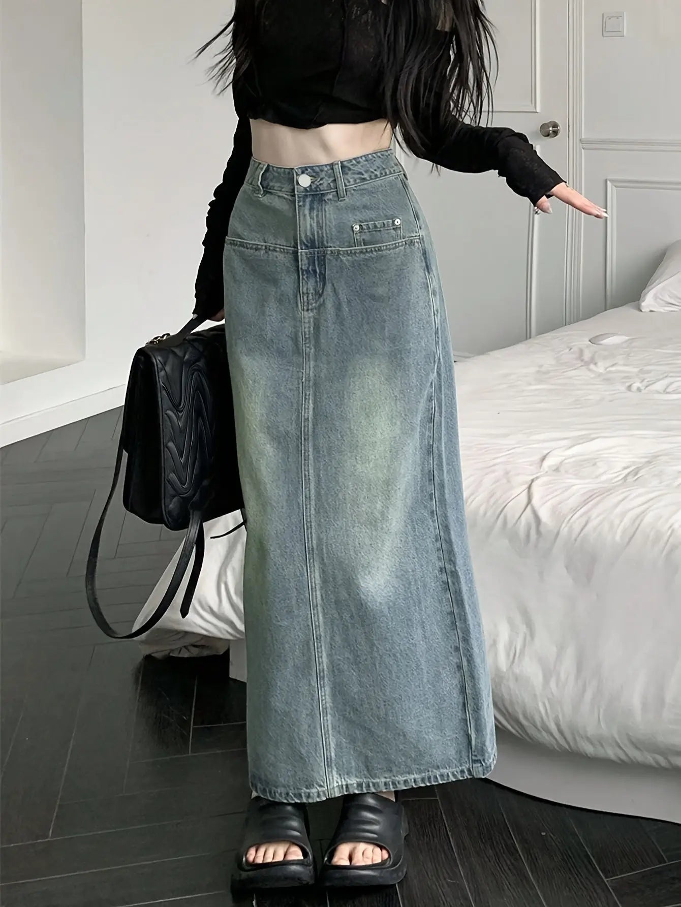 Casual Denim Skirt Y2K Fashion