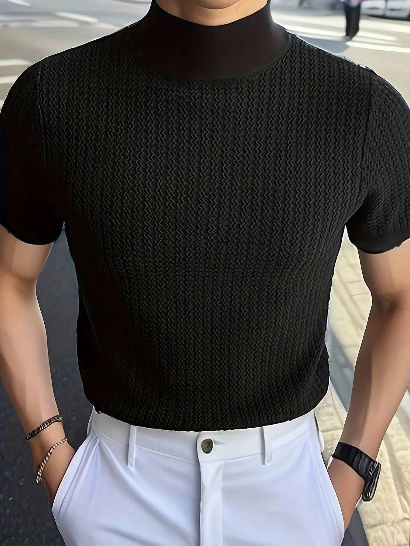 Men's Casual High Neck Y2K Fashion