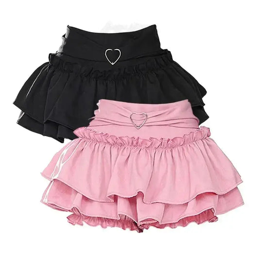 Vintage Ruffles Mini Pleated Skirts Y2K Fashion