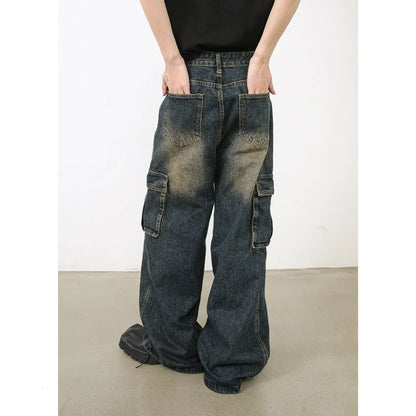 American Washed Cargo Jeans - Y2K Fashion