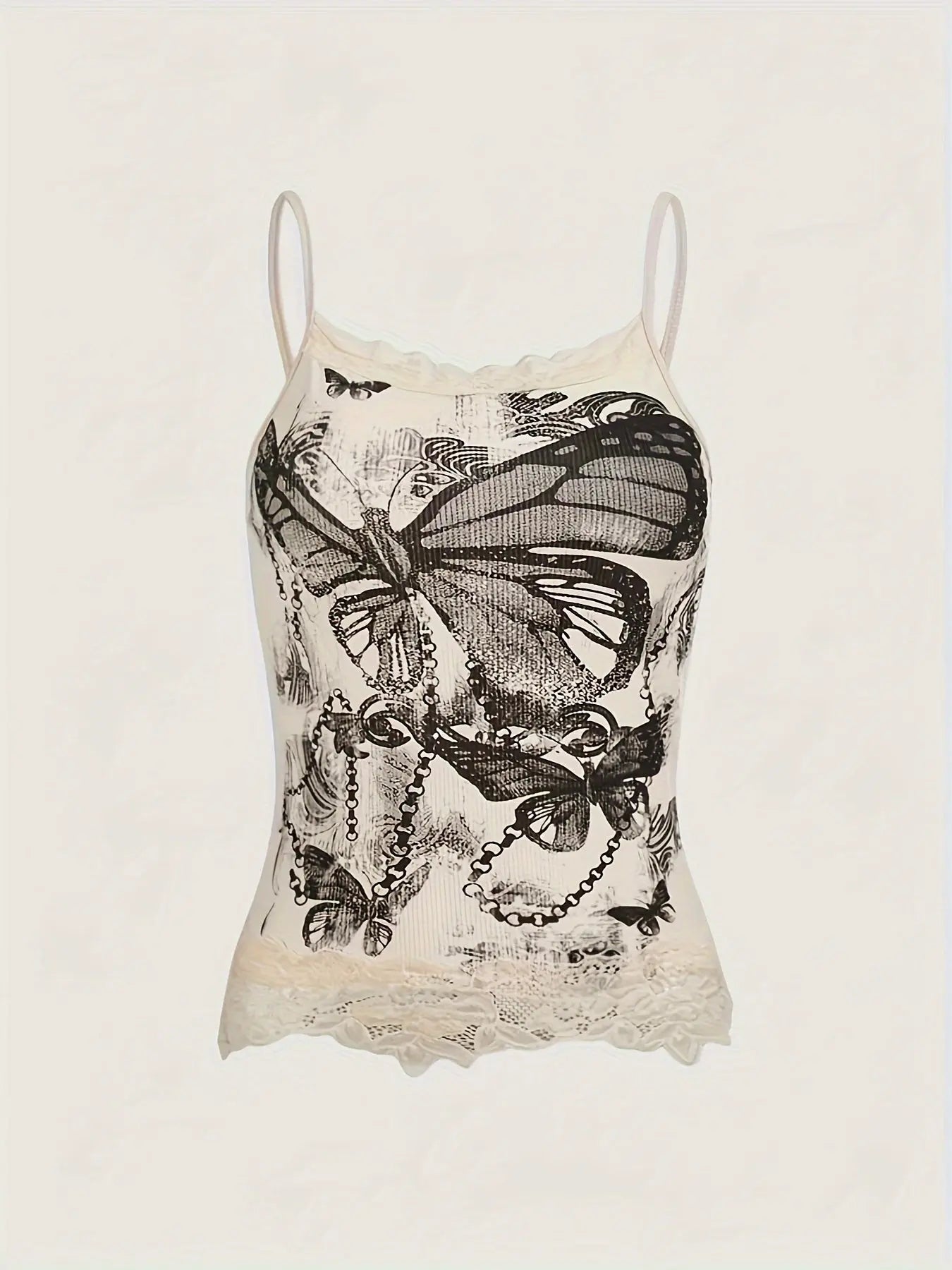 Butterfly Print Cami Top Y2K Fashion