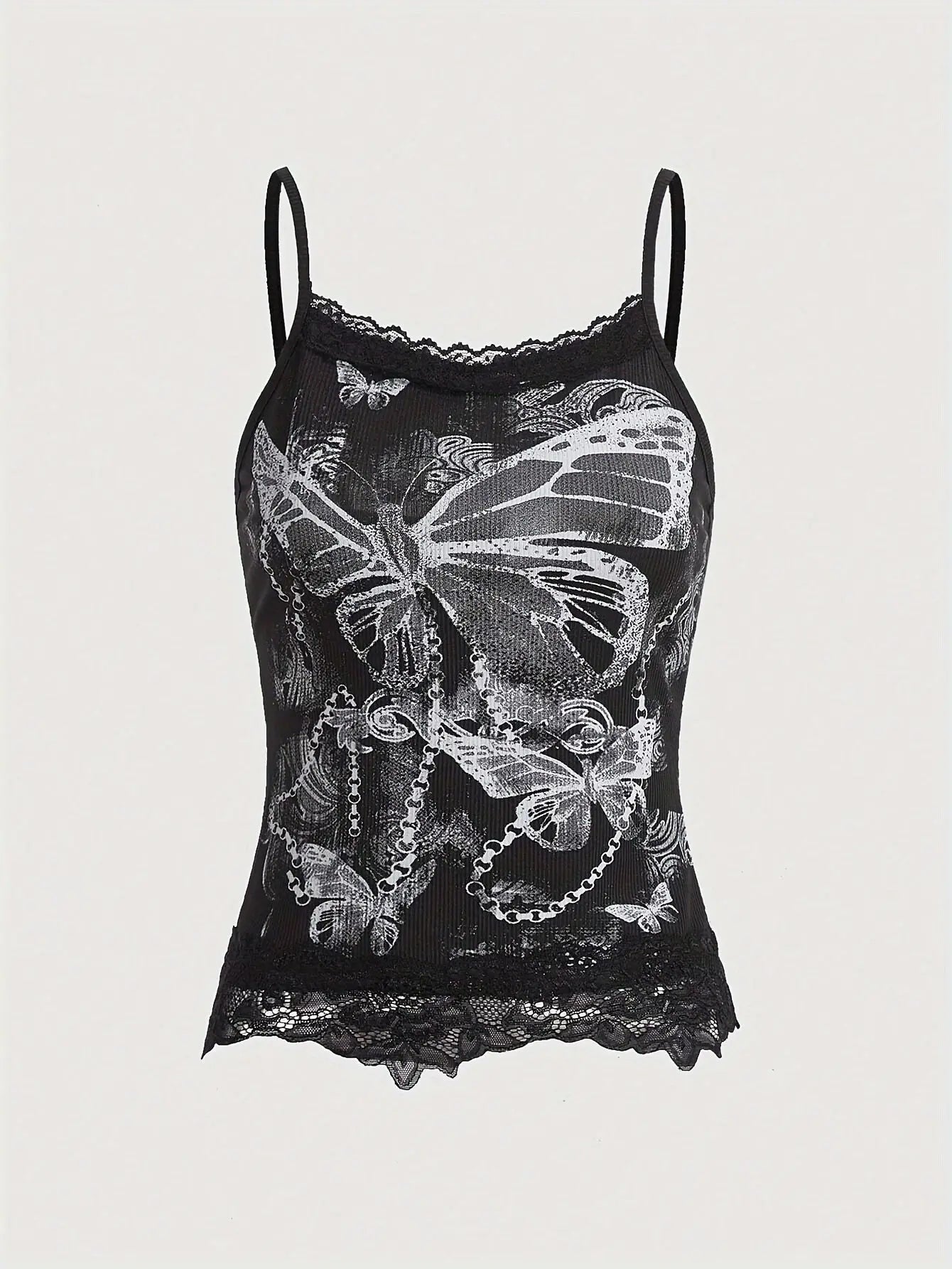 Butterfly Print Cami Top Y2K Fashion